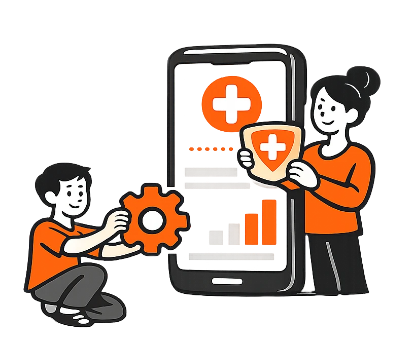 Two people building a digital healthcare platform
